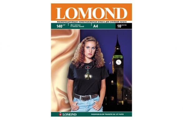 фото Термотрансферная бумага флуоресцентная LOMOND Luminous Transfer Paper A4, 140г/м2 10 листов